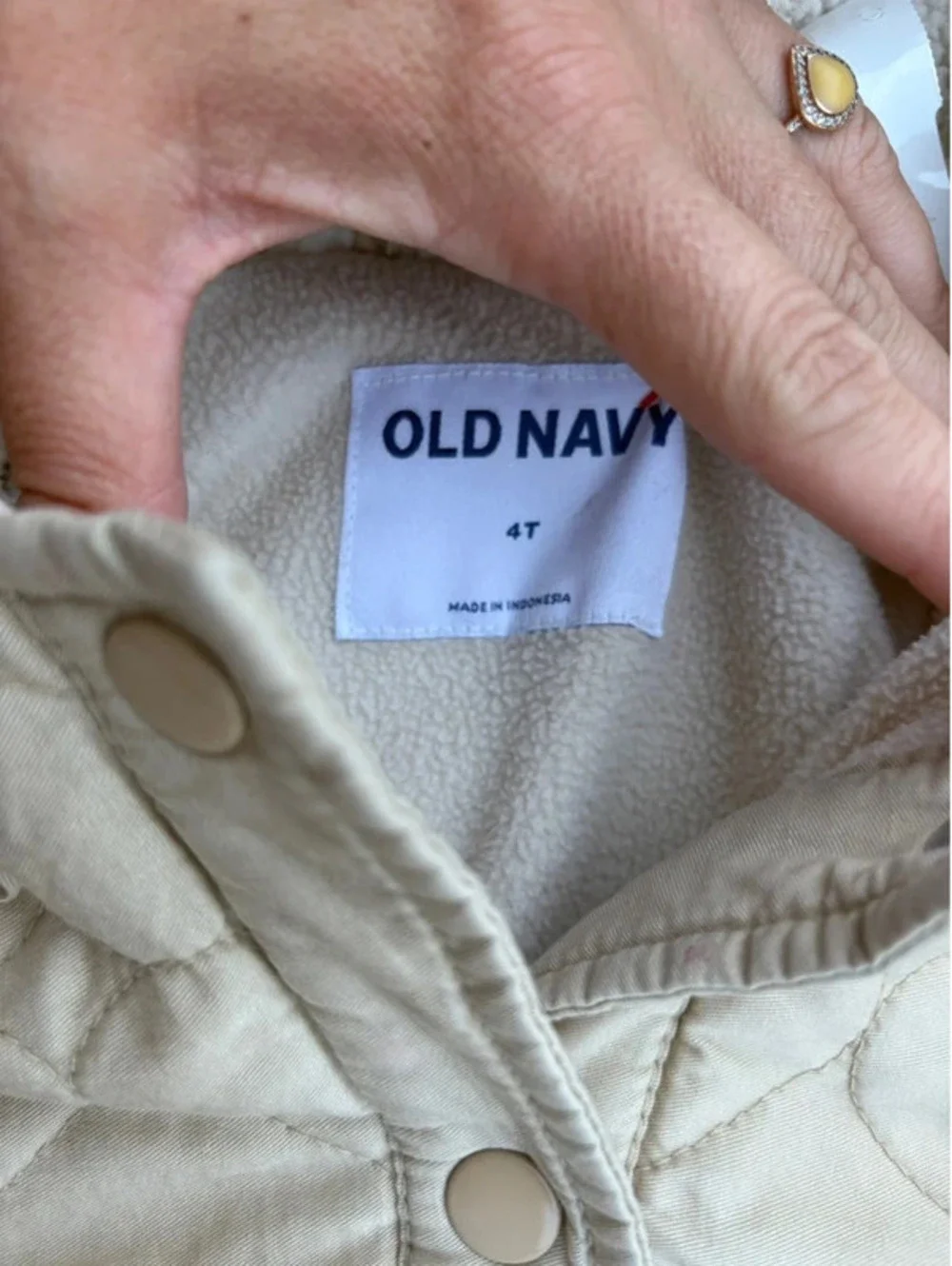 4T Beige Old Navy Cotton Fleece Quilted jacket